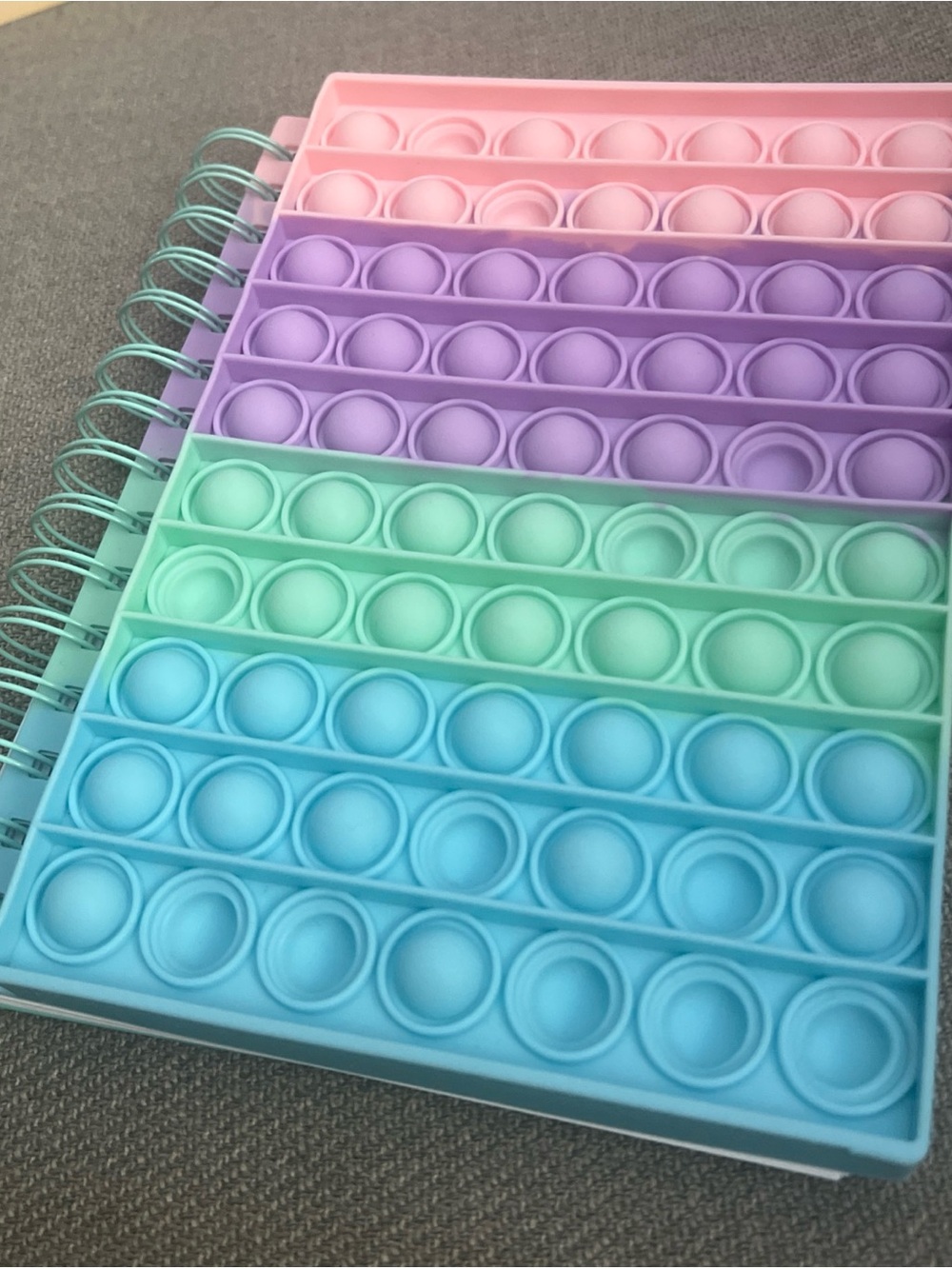 Pastel Macaron Pop It Fidget Spiral Notebook A5 Sensory Bubble Journal
